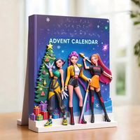 K-Pop Anime Adventskalender – Countdown-Set mit nummerierten Fächern und 4 cm Minifiguren