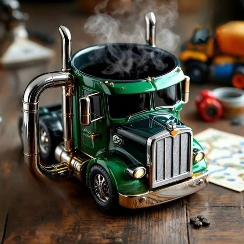 Kaffeetasse in Lastwagenform