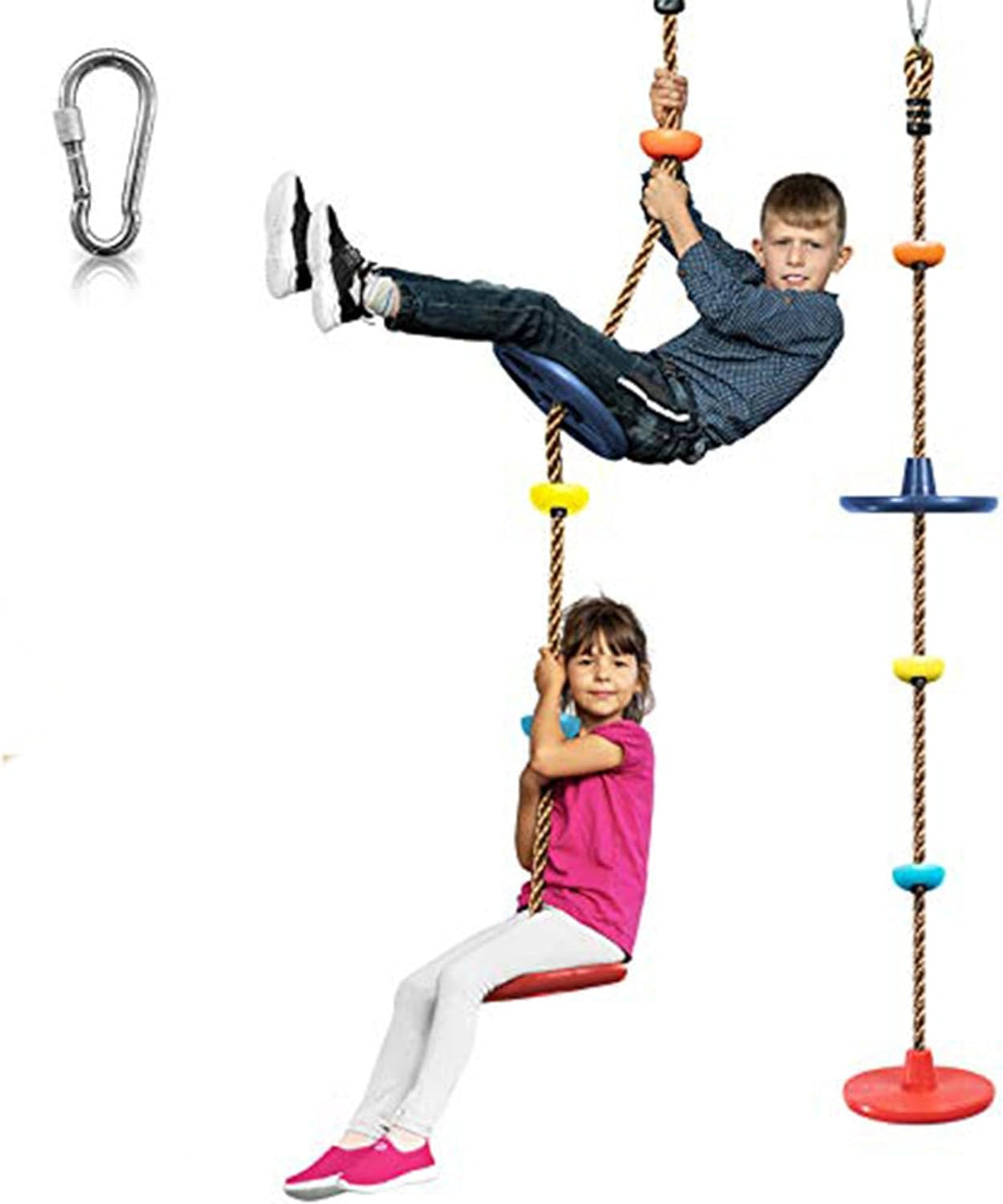 Abenteuerliches Holzschaukel-Set - mit Kletterseil und Plattformen für Kinder