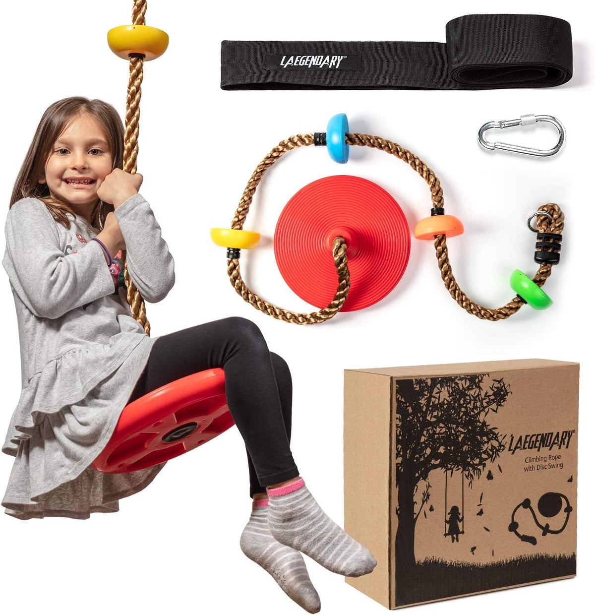 Abenteuerliches Holzschaukel-Set - mit Kletterseil und Plattformen für Kinder