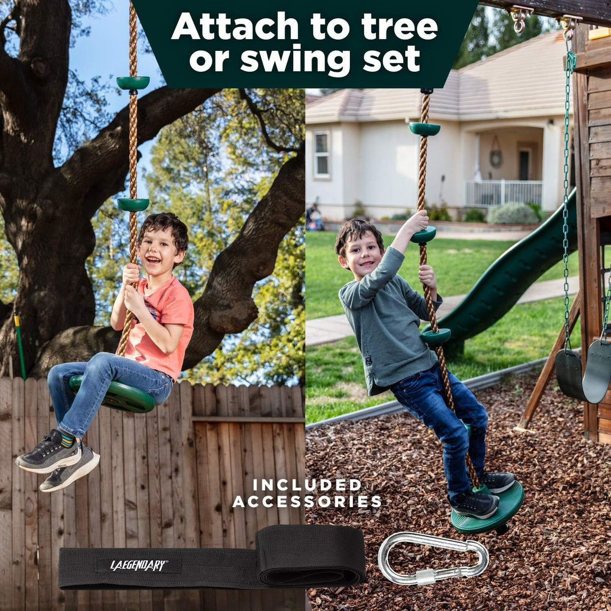 Abenteuerliches Holzschaukel-Set - mit Kletterseil und Plattformen für Kinder