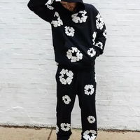 Kapuzenpullover-Set mit weit geschnittener Hose mit Blumenmuster