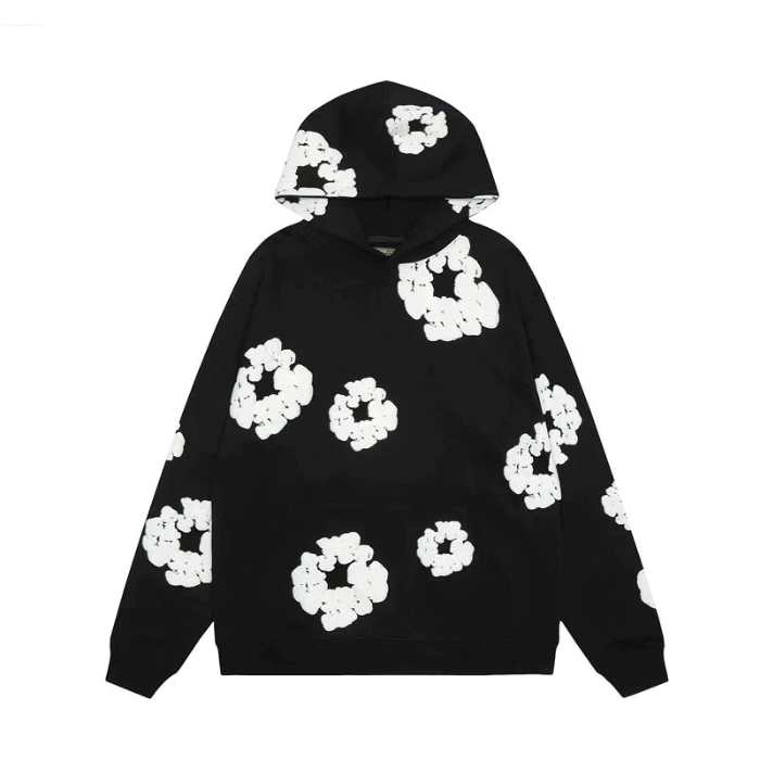 Kapuzenpullover-Set mit weit geschnittener Hose mit Blumenmuster
