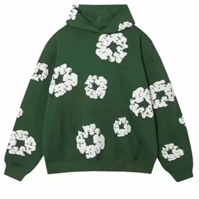 Kapuzenpullover-Set mit weit geschnittener Hose mit Blumenmuster