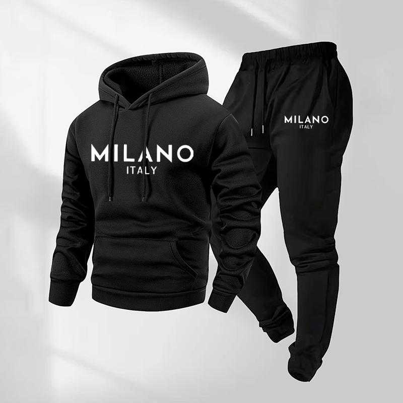 Kapuzenpullover-Set mit Muster im lässigen Stil