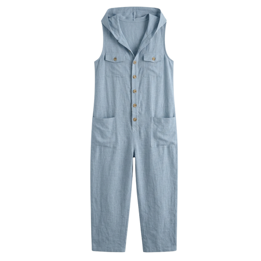 Ärmelloser Jumpsuit mit Kapuze