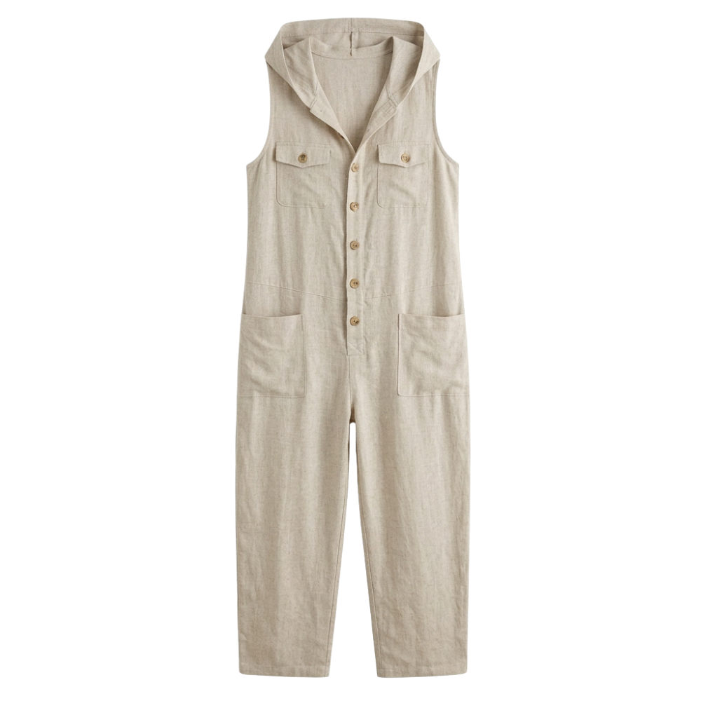 Ärmelloser Jumpsuit mit Kapuze