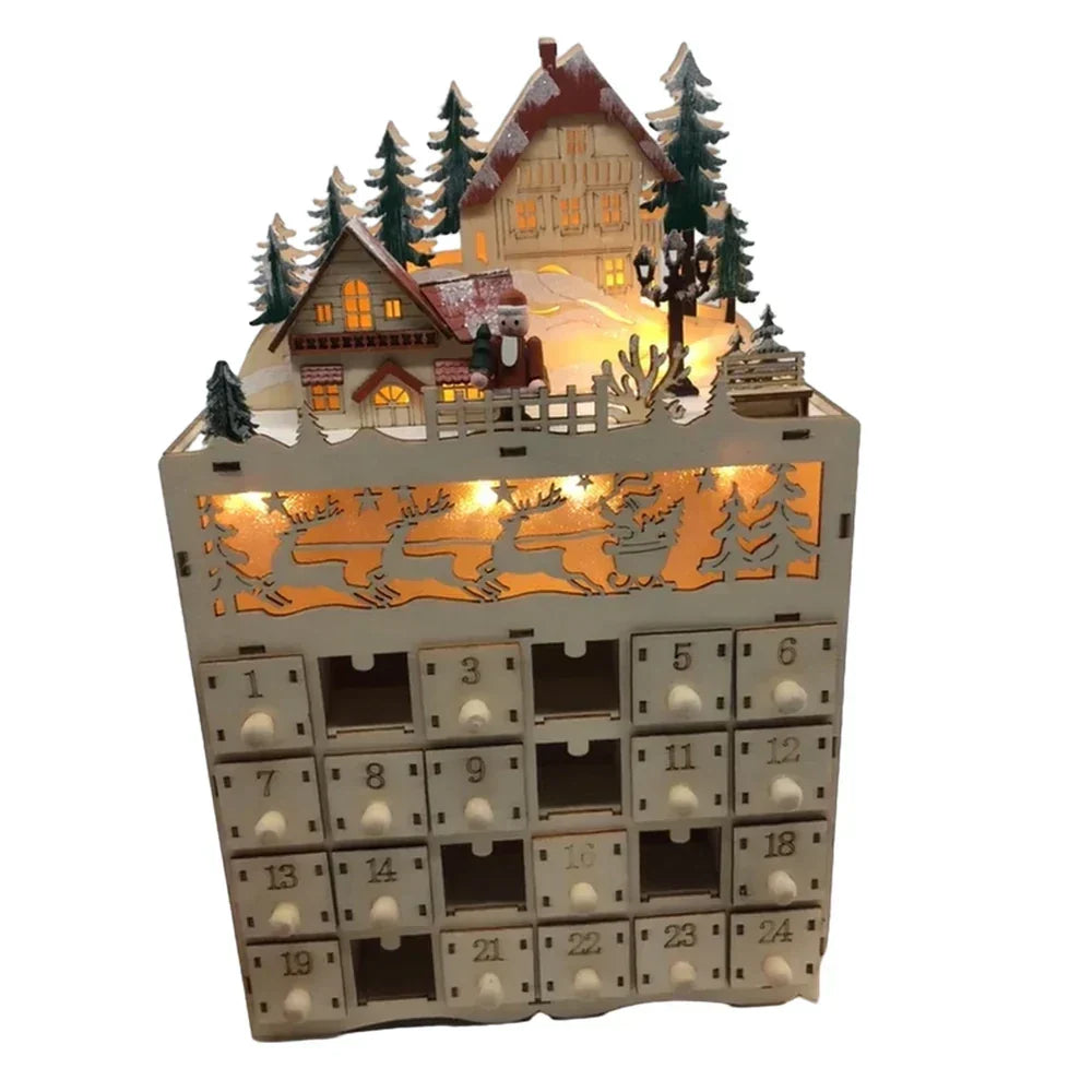 Weihnachts-Adventskalender mit 24 befüllbaren Fächern
