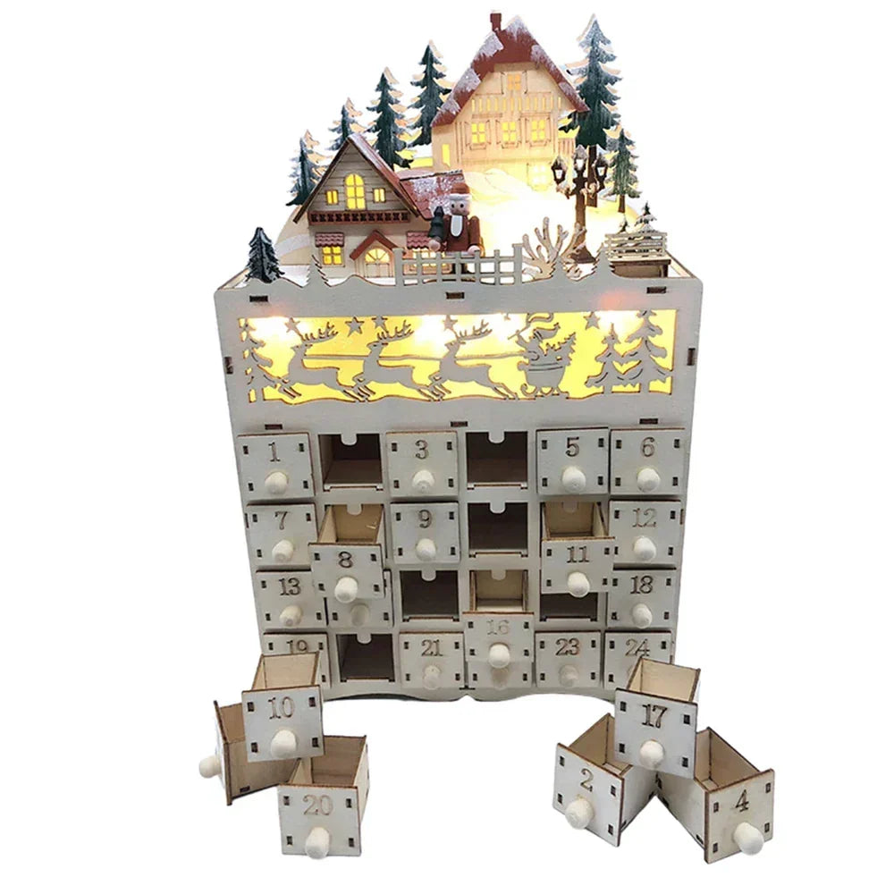 Weihnachts-Adventskalender mit 24 befüllbaren Fächern
