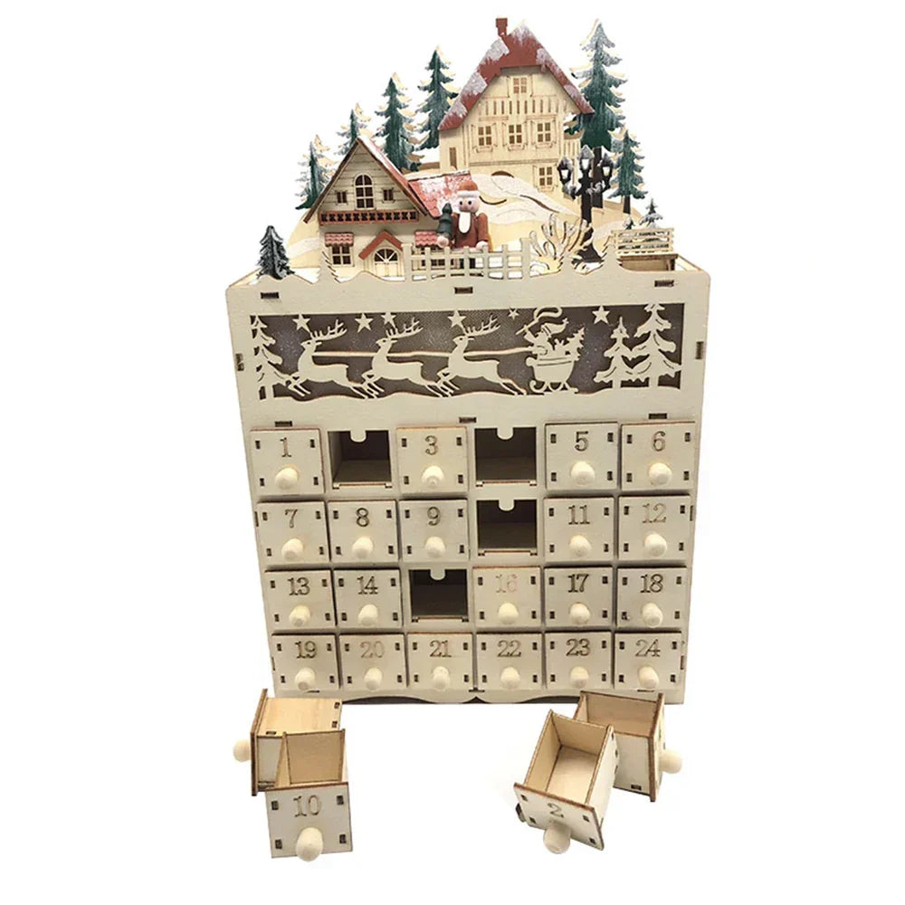 Weihnachts-Adventskalender mit 24 befüllbaren Fächern