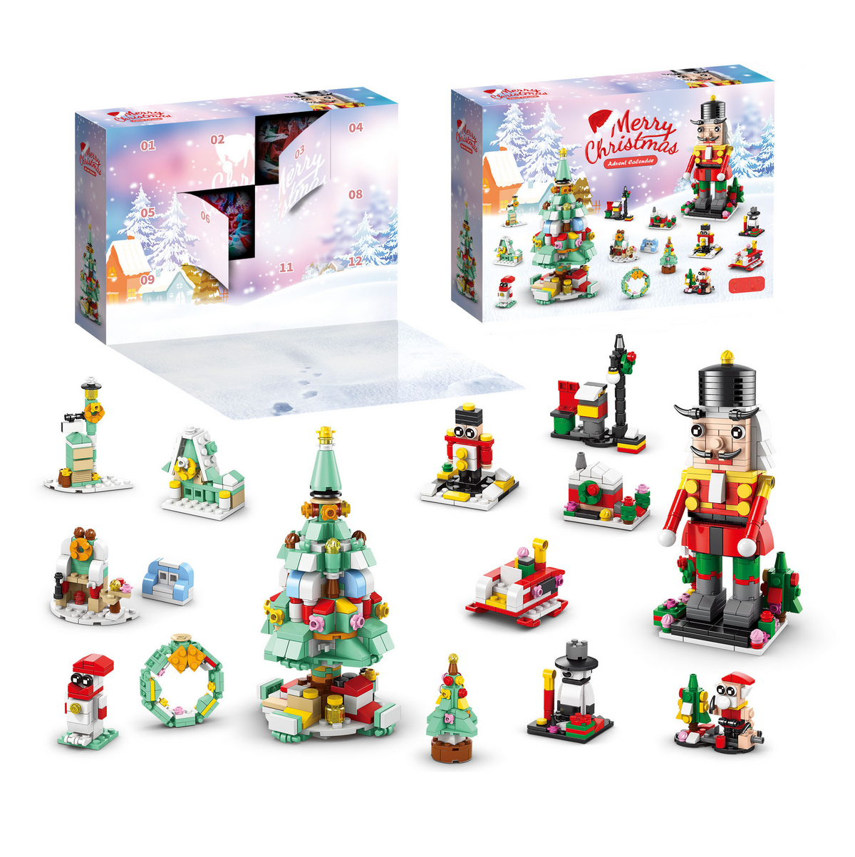 Weihnachts-Adventskalender-Bausteinset