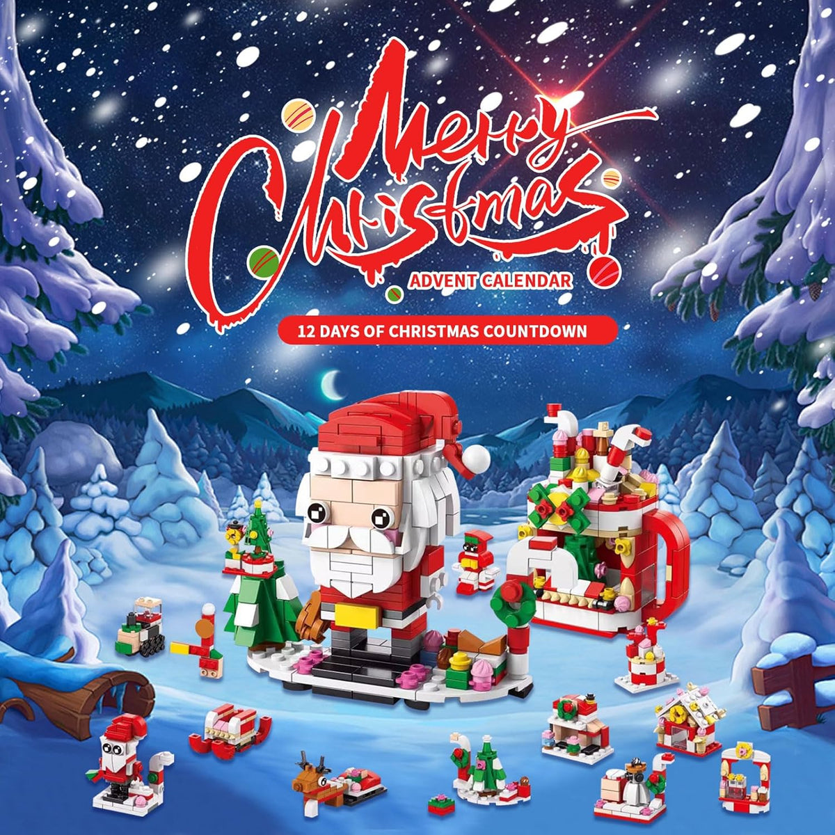 Weihnachts-Adventskalender-Bausteinset