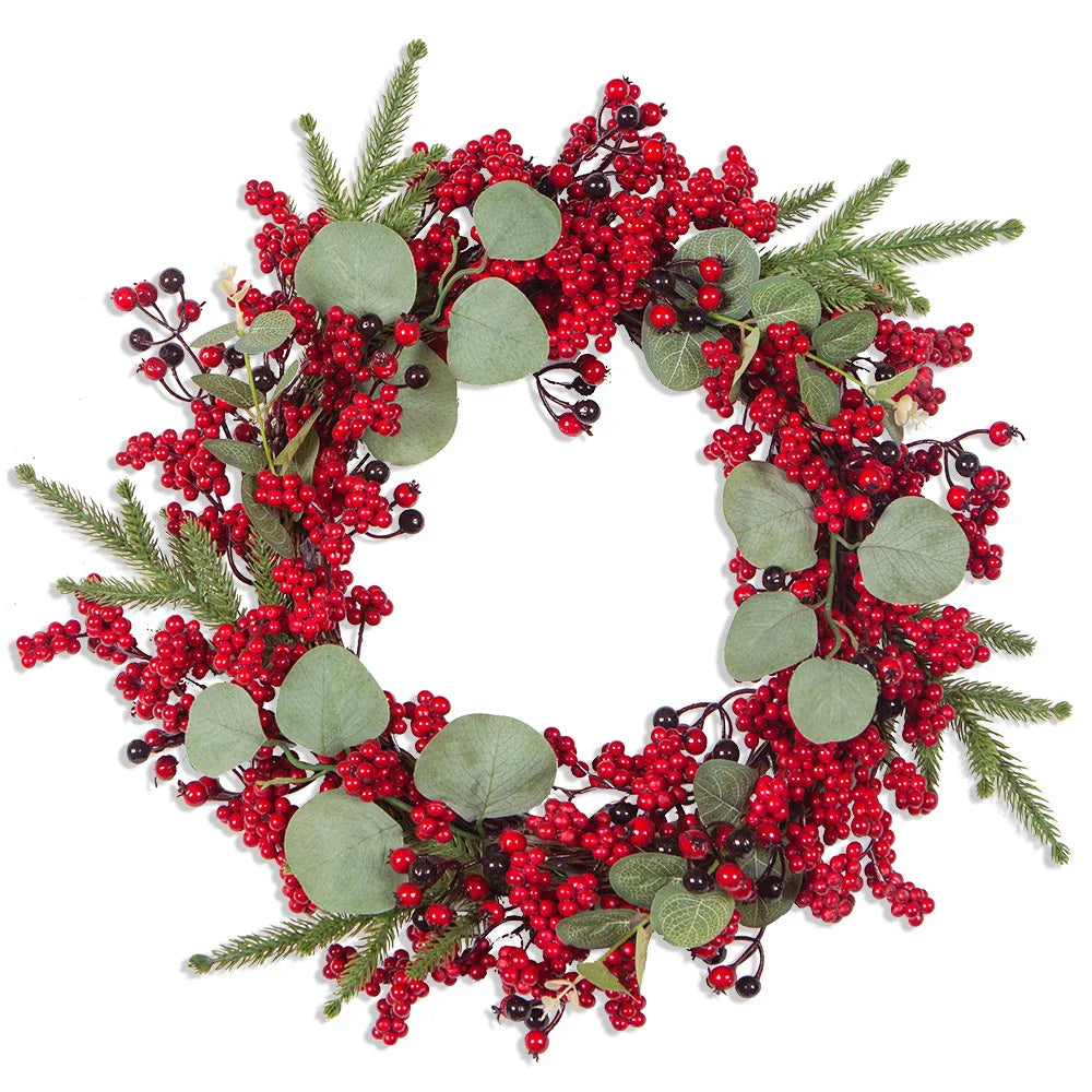 Weihnachtskranz mit roten Beeren
