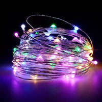 Weihnachtliche Kupferdraht-Lichterkette mit USB-Anschluss und Fernbedienung