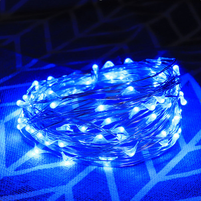 Weihnachtliche Kupferdraht-Lichterkette mit USB-Anschluss und Fernbedienung