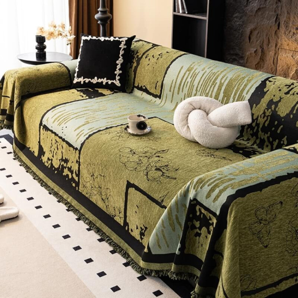 Kratzfeste Vintage-Chenille-Sofadecke
