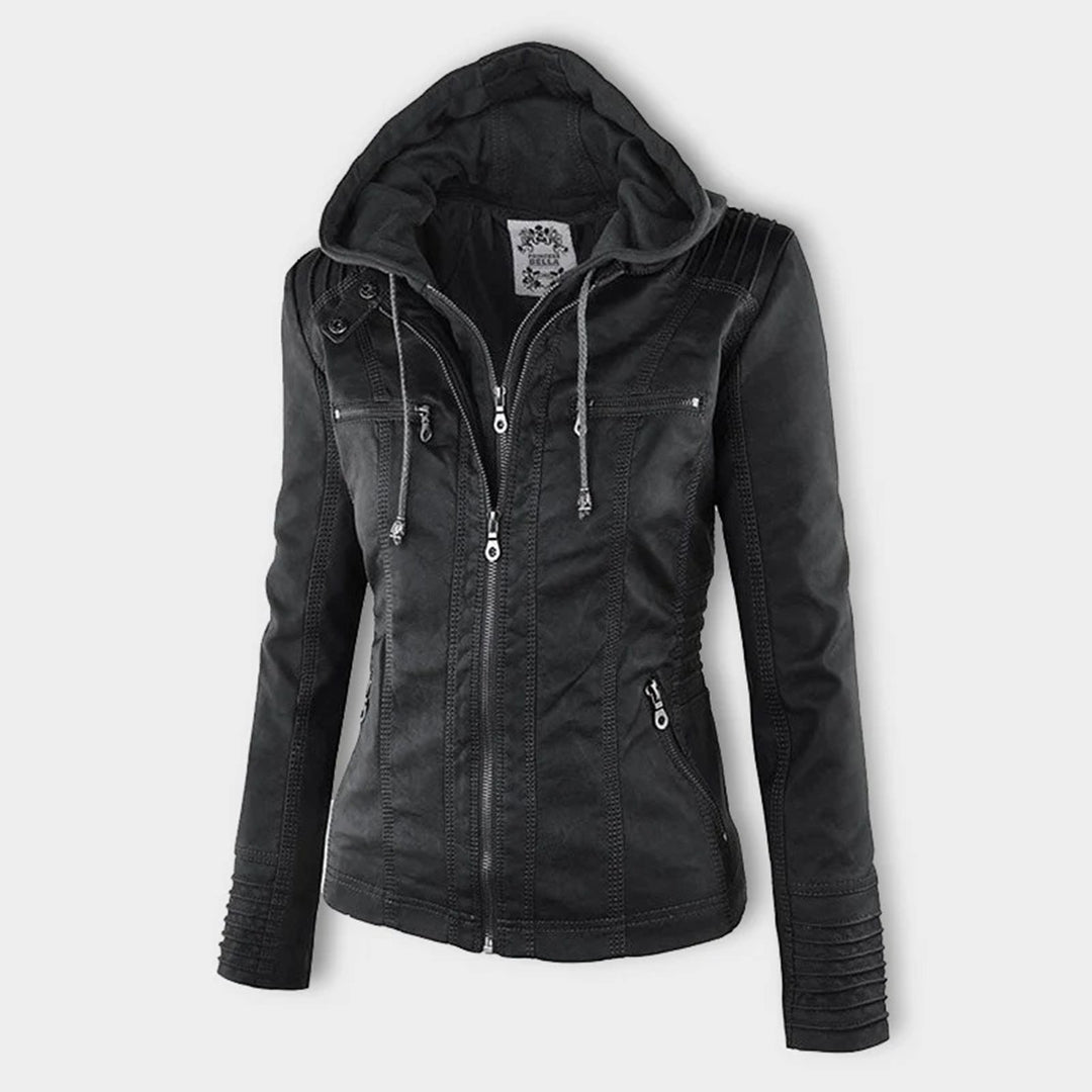 Taillierte Damenjacke mit Kapuze