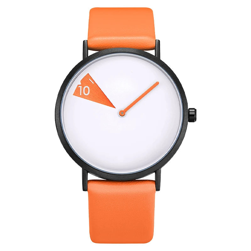 Armbanduhr mit geometrischem Zifferblatt