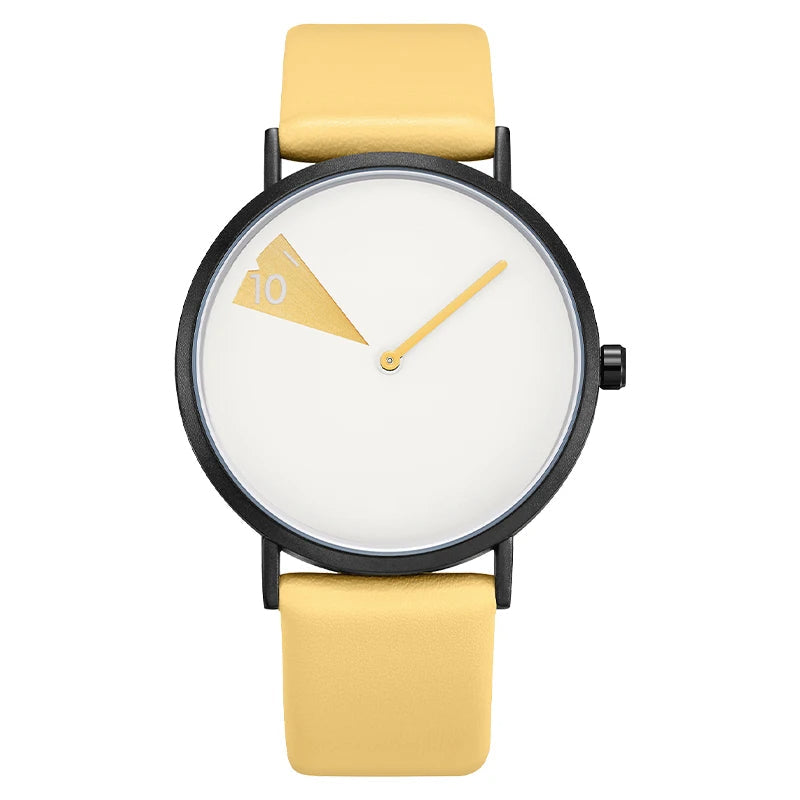Armbanduhr mit geometrischem Zifferblatt