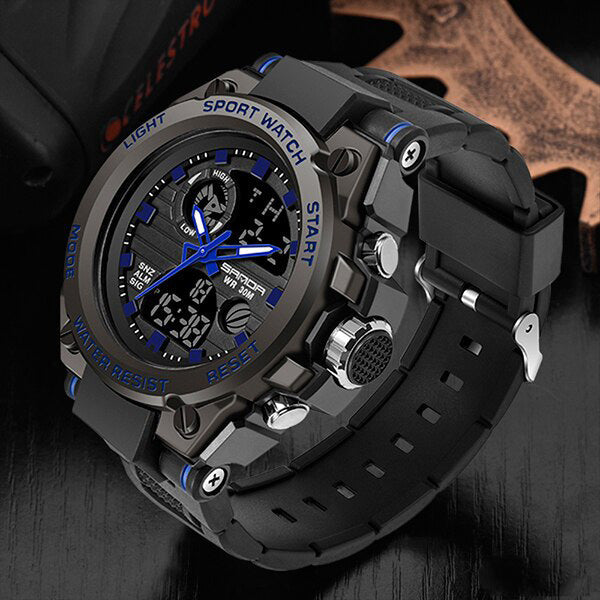 Militär-Herrenarmbanduhr – Robuste, multifunktionale analoge und digitale Armbanduhr