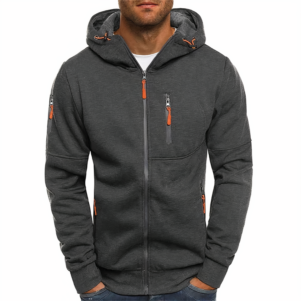 Bequemer Kapuzenpullover mit Reissverschluss