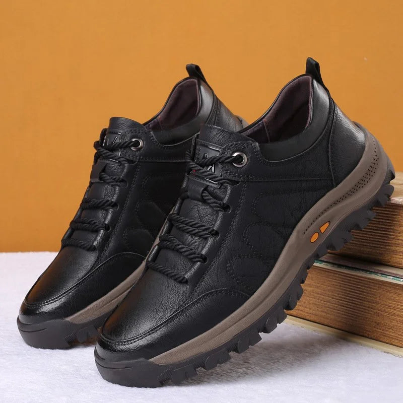 Bequeme und wasserdichte orthopädische Herren-Lederschuhe