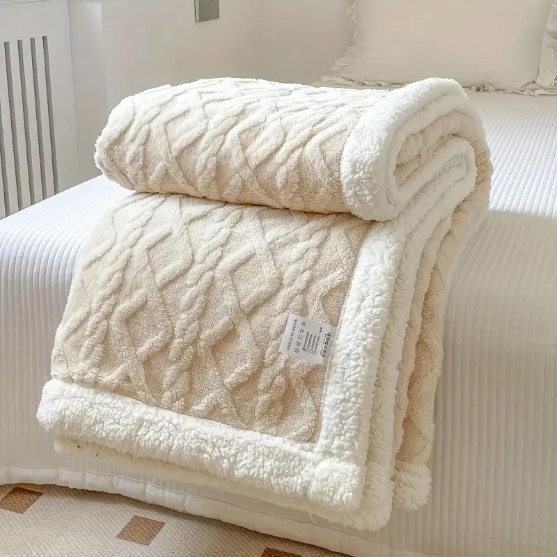 Bequeme strukturierte Decke – Warme, doppelseitige Bett- und Sofadecke für ganzjährigen Komfort