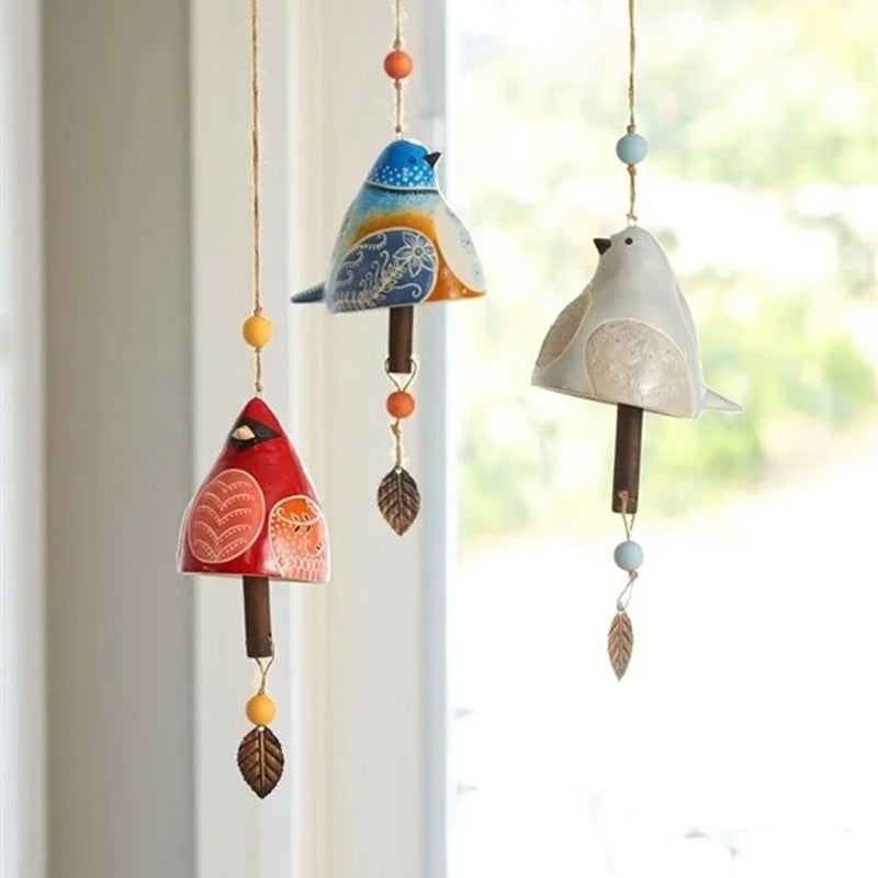 Keramik Vogel Windspiel Glocke für Garten und Zuhause