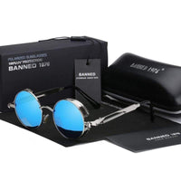 Runde polarisierte Steampunk Retro Sonnenbrille