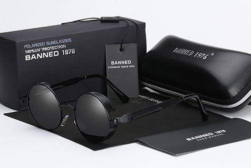 Runde polarisierte Steampunk Retro Sonnenbrille
