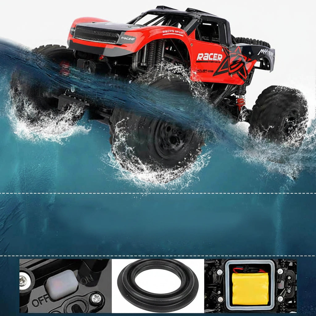 Amphibischer 4x4 Offroad-RC-Monstertruck mit 2,4-GHz-Fernsteuerung