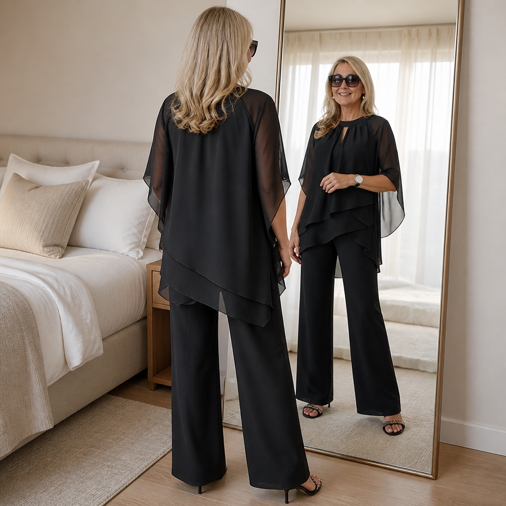Zweiteiliges Set mit asymmetrischem Saum