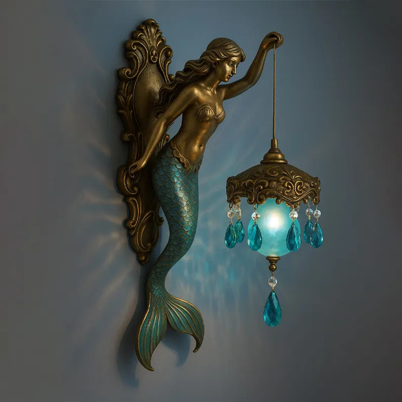 Handgefertigte Wandleuchte mit sanftem LED-Licht – Besondere kabellose Wandlampe mit spirituellem Motiv