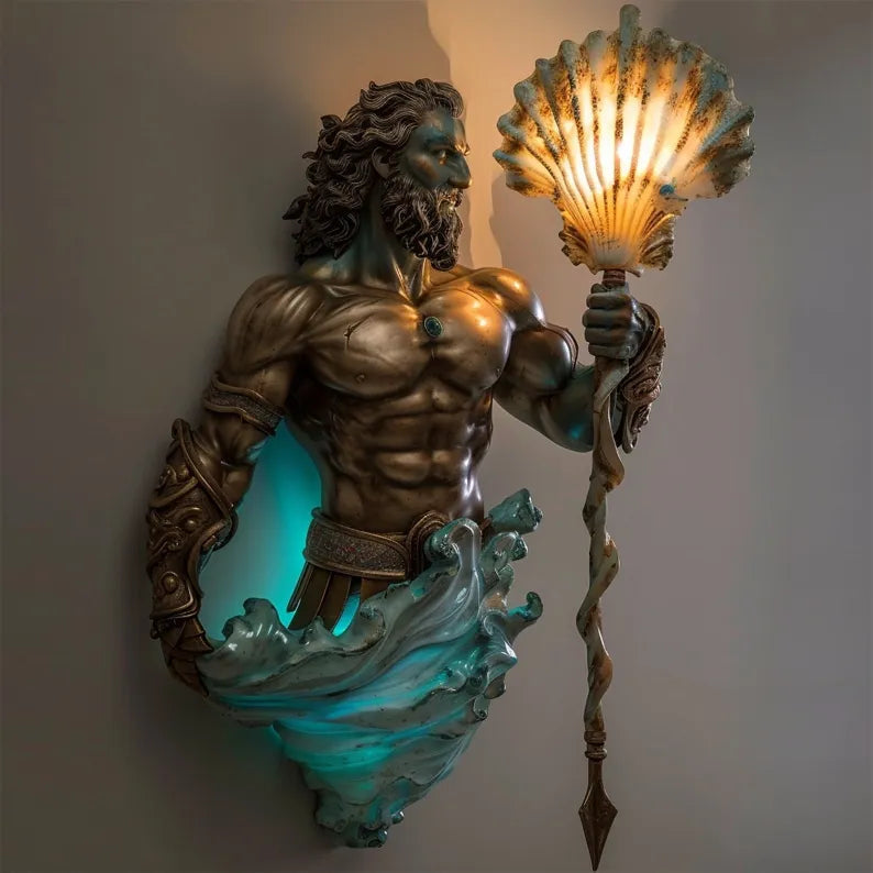 Handgefertigte Wandleuchte mit sanftem LED-Licht – Besondere kabellose Wandlampe mit spirituellem Motiv