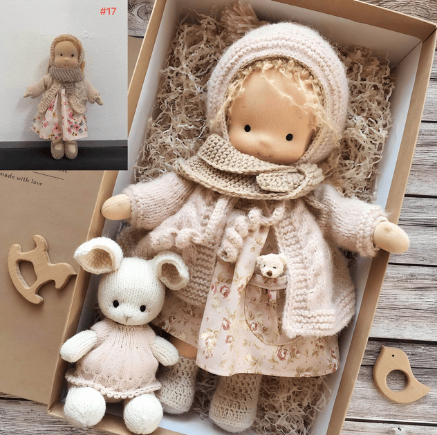 Handgemachte Waldorf-Schmusepuppe - natürliches weiches Spielzeug