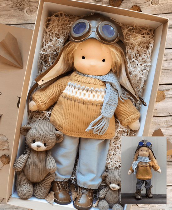 Handgemachte Waldorf-Schmusepuppe - natürliches weiches Spielzeug