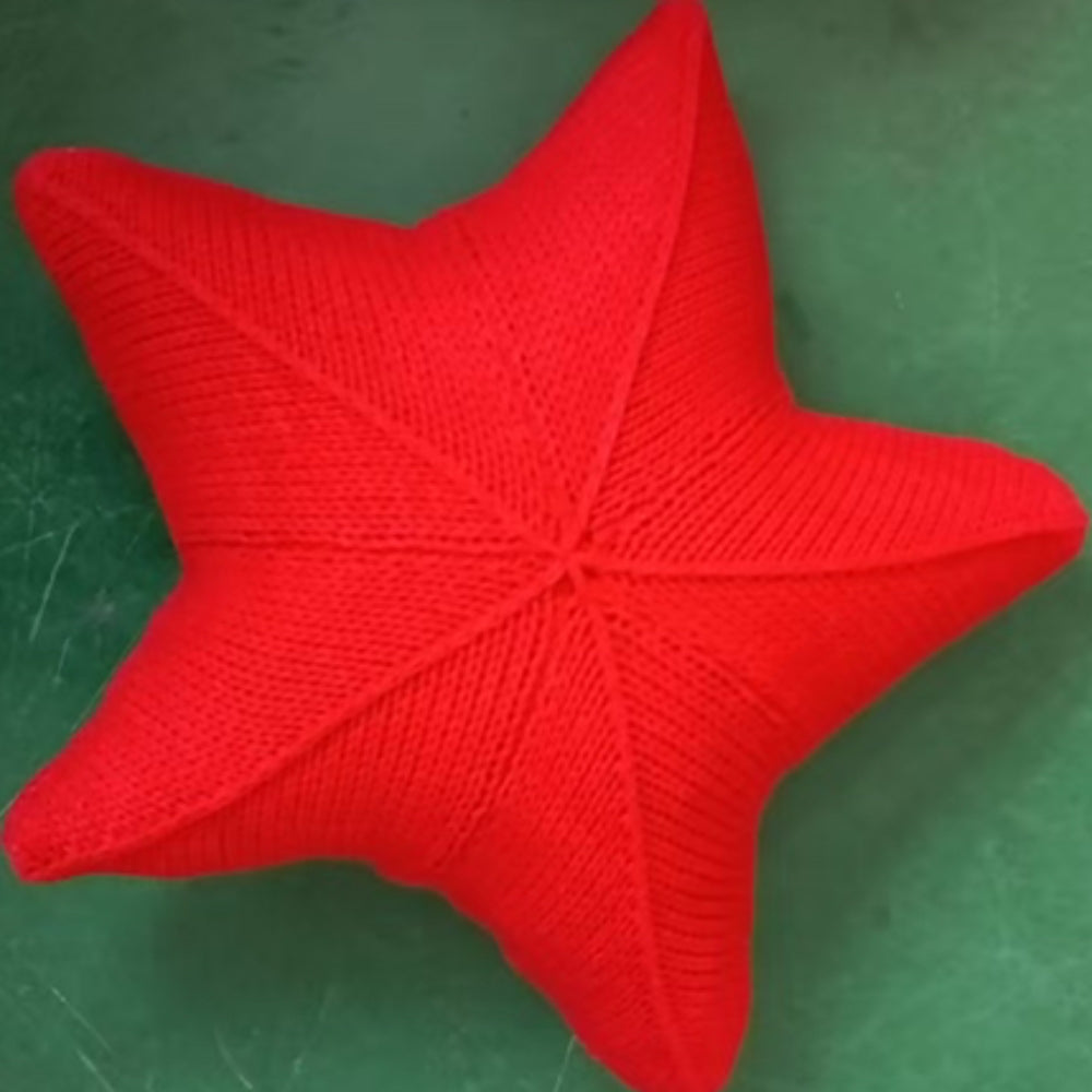 Handgestricktes Seestern-Kissen