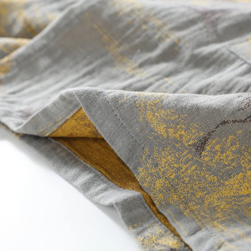 Kimono-Pyjama-Set aus Baumwolle im künstlerischen Aquarelldesign für entspannten Komfort zu Hause