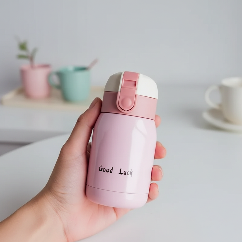 Kleine isolierte Thermosflasche aus Edelstahl