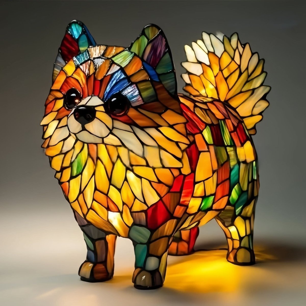 Nachttischlampe mit Haustiermotiv | Warmes Licht | USB-betrieben mit Schalter