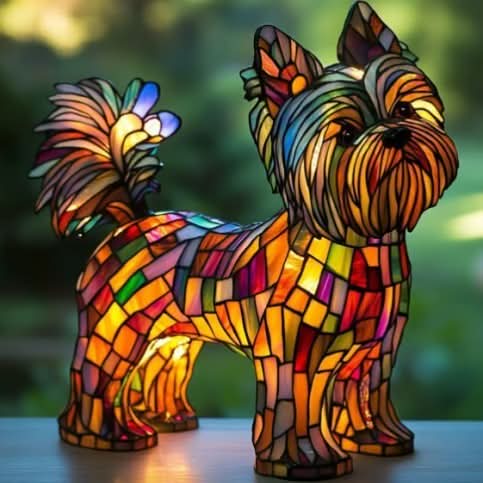 Nachttischlampe mit Haustiermotiv | Warmes Licht | USB-betrieben mit Schalter