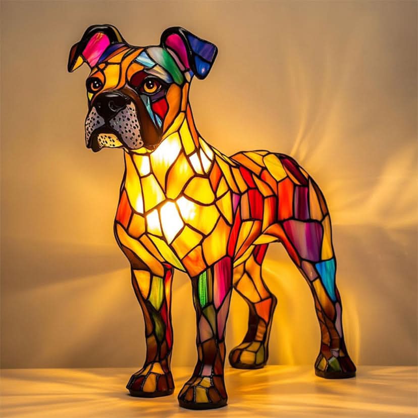 Nachttischlampe mit Haustiermotiv | Warmes Licht | USB-betrieben mit Schalter