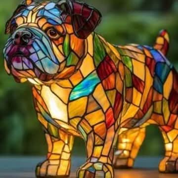 Nachttischlampe mit Haustiermotiv | Warmes Licht | USB-betrieben mit Schalter