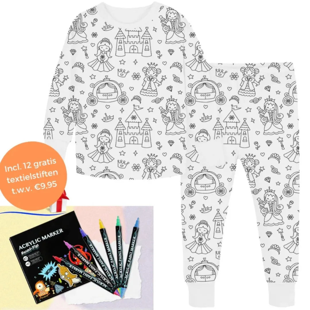 Ausmalbarer Pyjama - Kreativer Kinderpyjama zum Selberausmalen