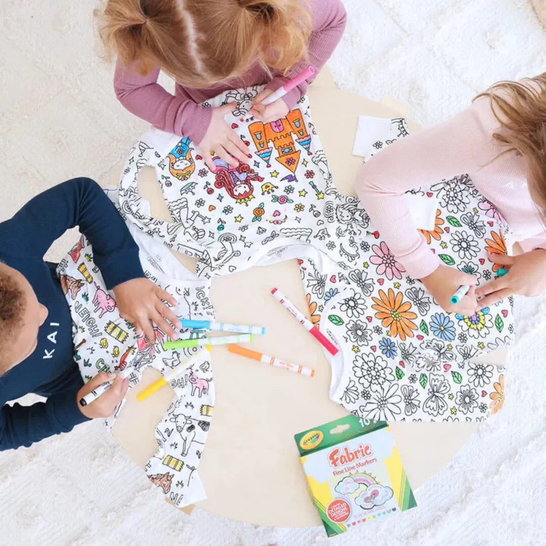 Ausmalbarer Pyjama - Kreativer Kinderpyjama zum Selberausmalen