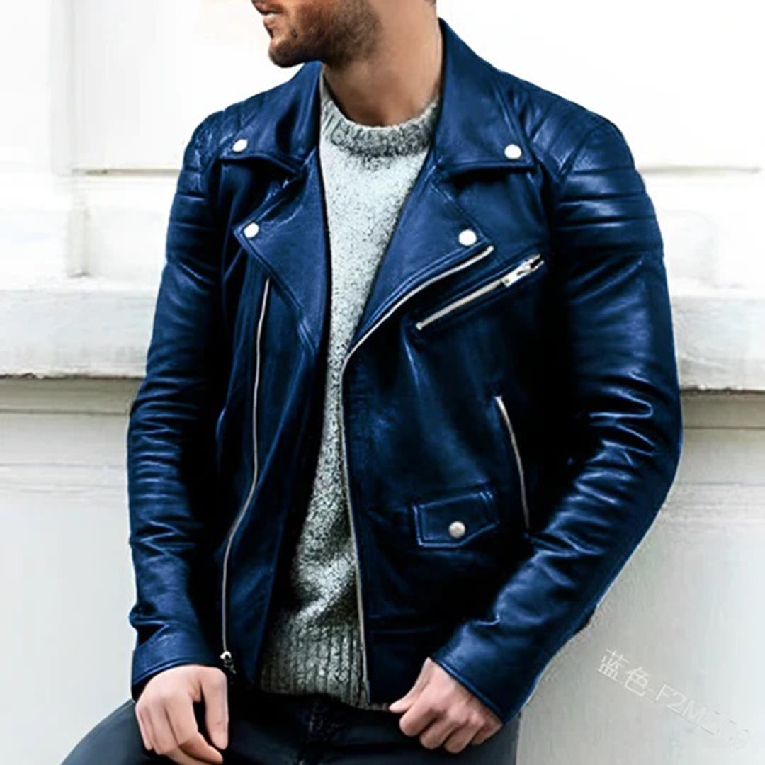 Klassische Leder-Bikerjacke