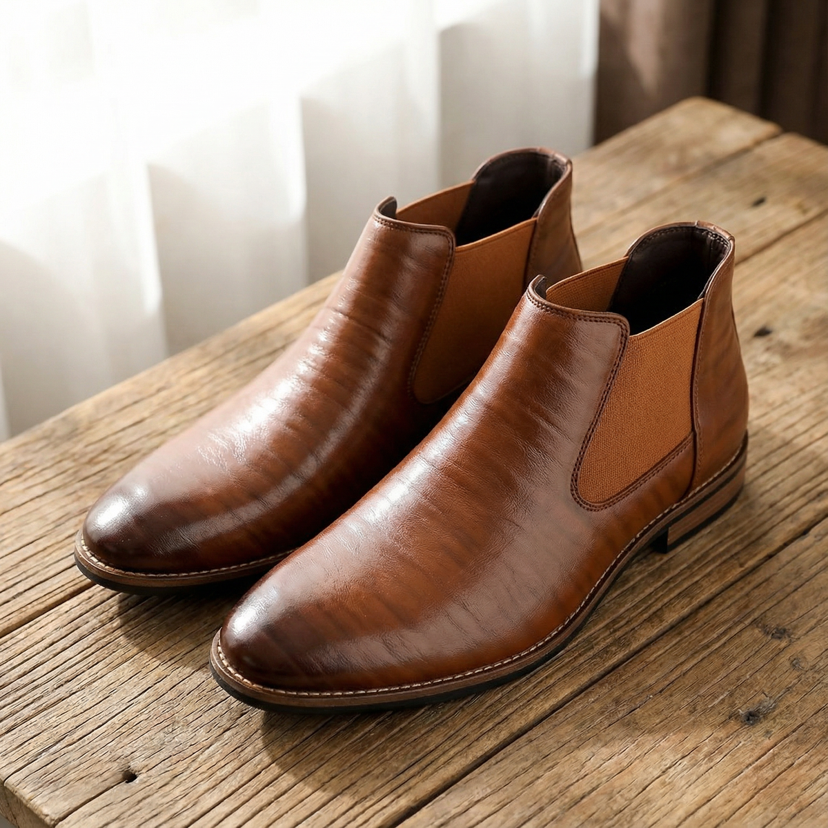 Klassische Herren Chelsea Boots aus Leder