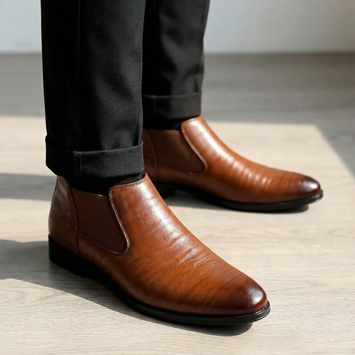 Klassische Herren Chelsea Boots aus Leder