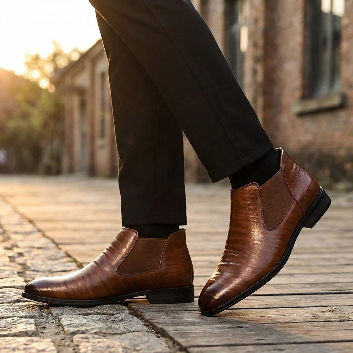 Klassische Herren Chelsea Boots aus Leder