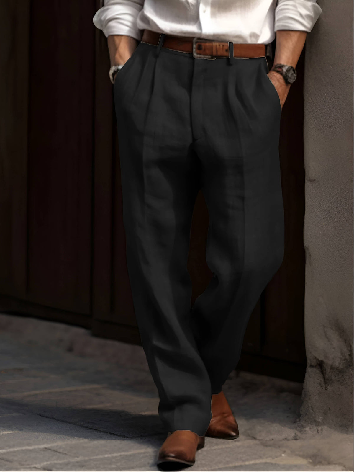 Klassische Herren-Faltenhose